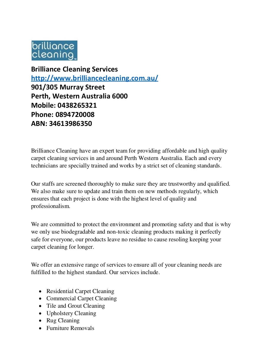 Professional carpet cleaning services in and around perth western australia