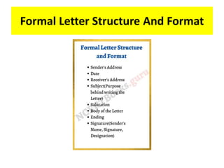 Formal Letter Structure And Format
 