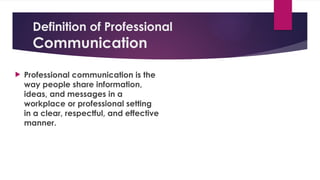 Mastering Professional Communication for Career Success and Workplace ...