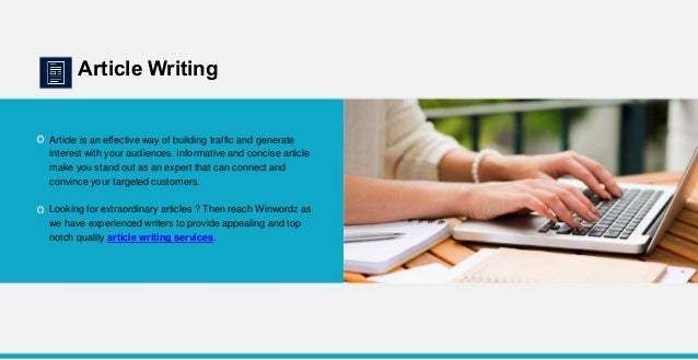 Real estate article writing service