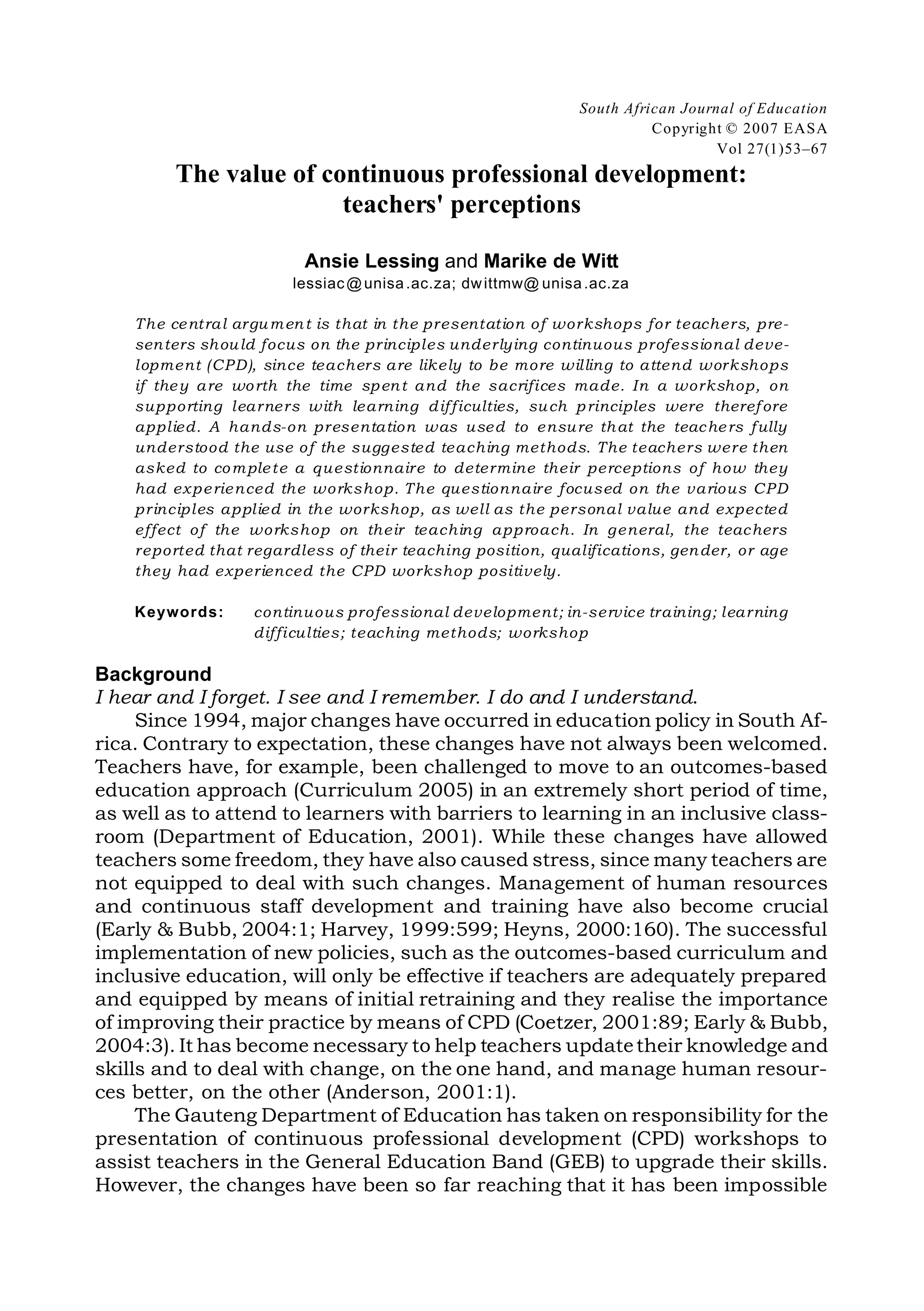 Professional development | PDF