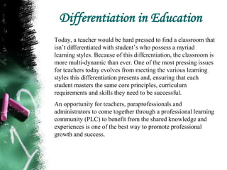 Professional Development: Differentiated Instruction | PPTX