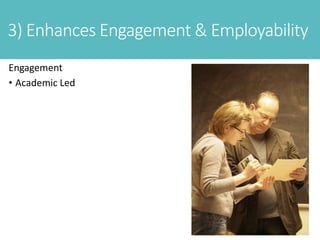 3) Enhances Engagement & Employability
Engagement
• Academic Led
 