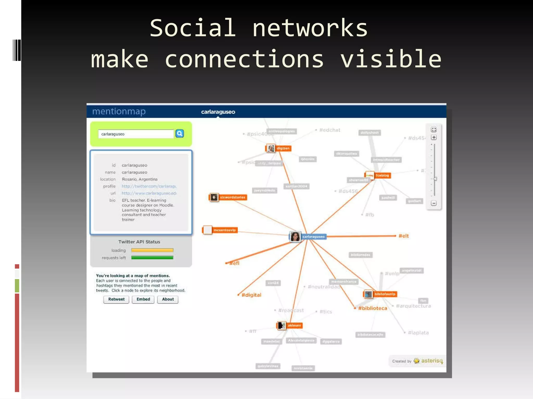 Social networks  make connections visible 