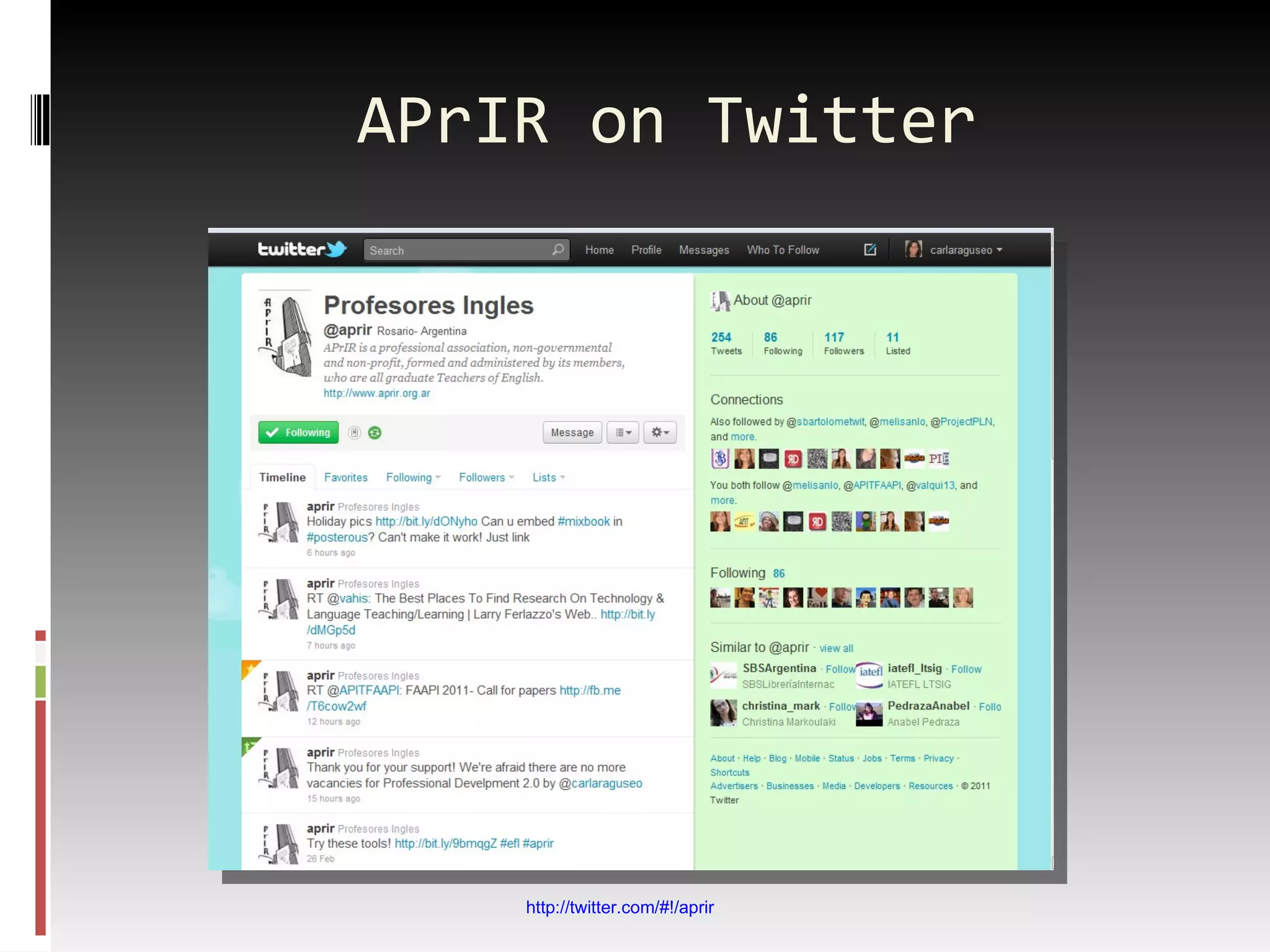 APrIR on Twitter http://twitter.com/#!/aprir 