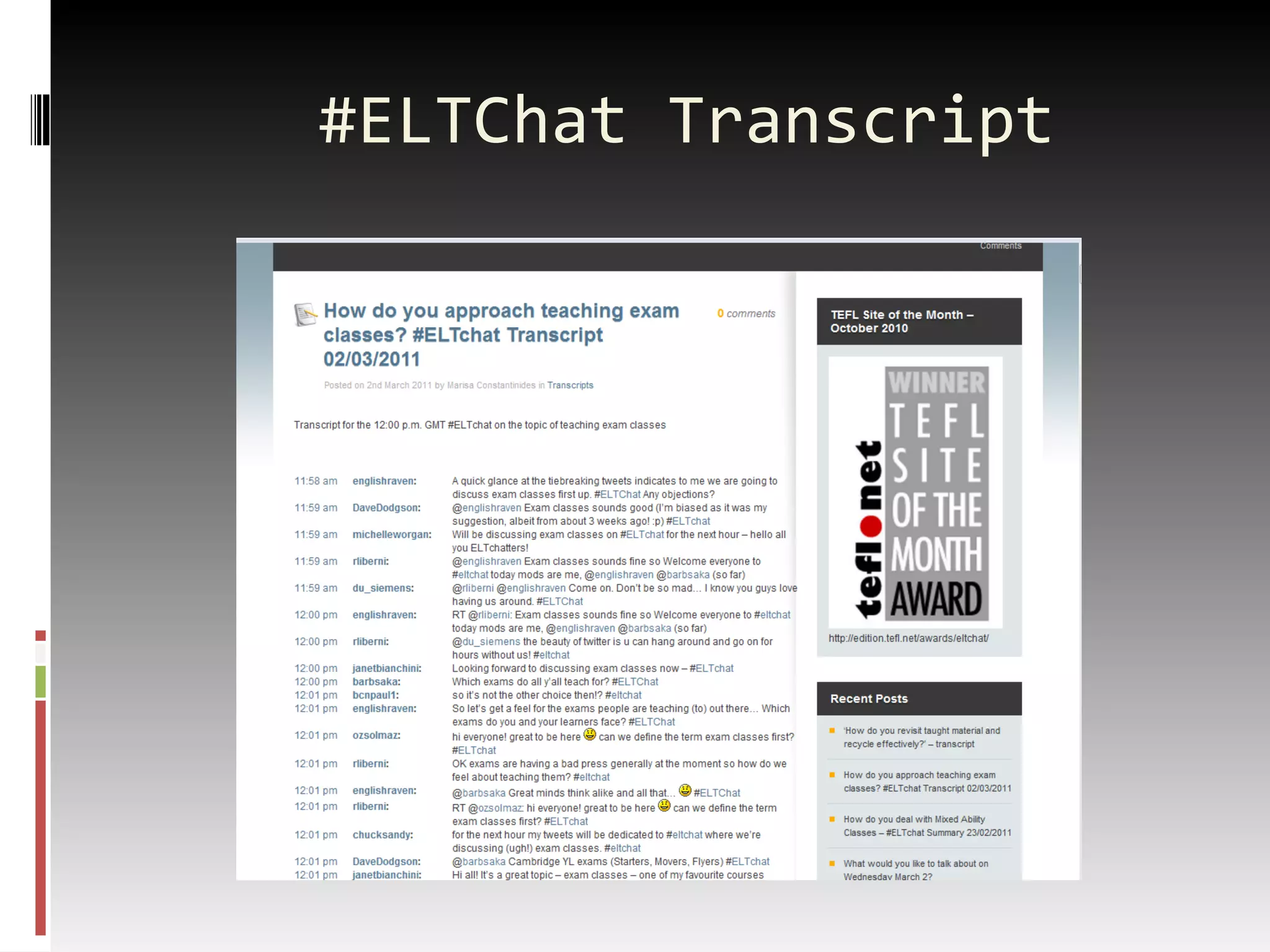 #ELTChat Transcript 