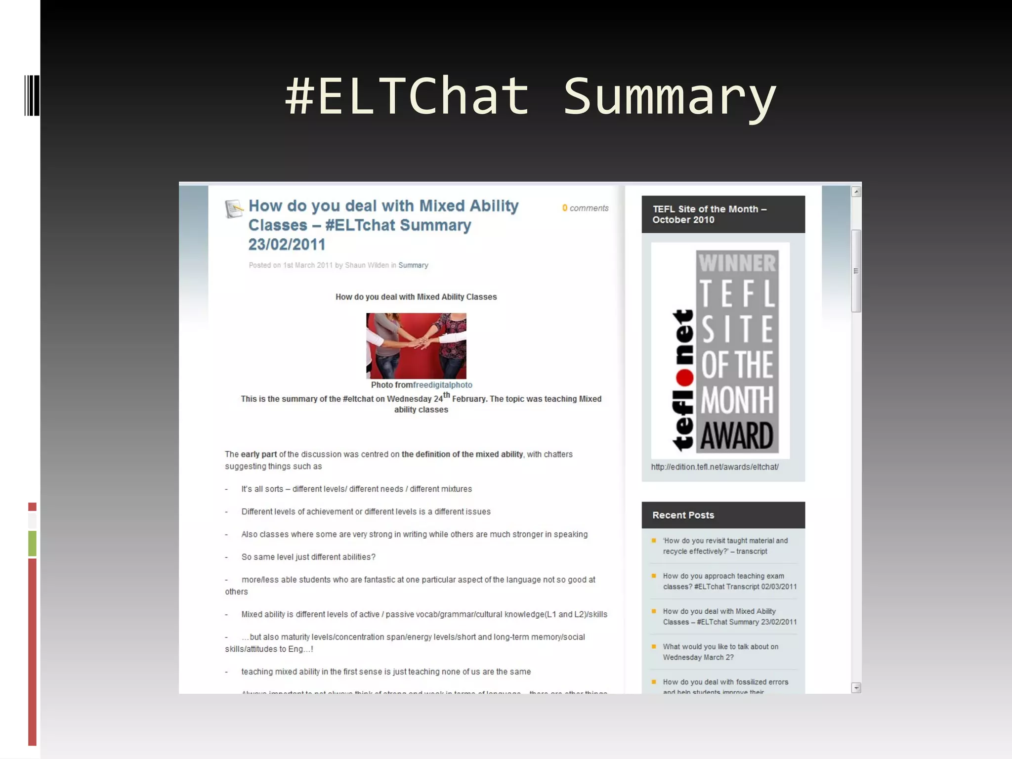#ELTChat Summary 