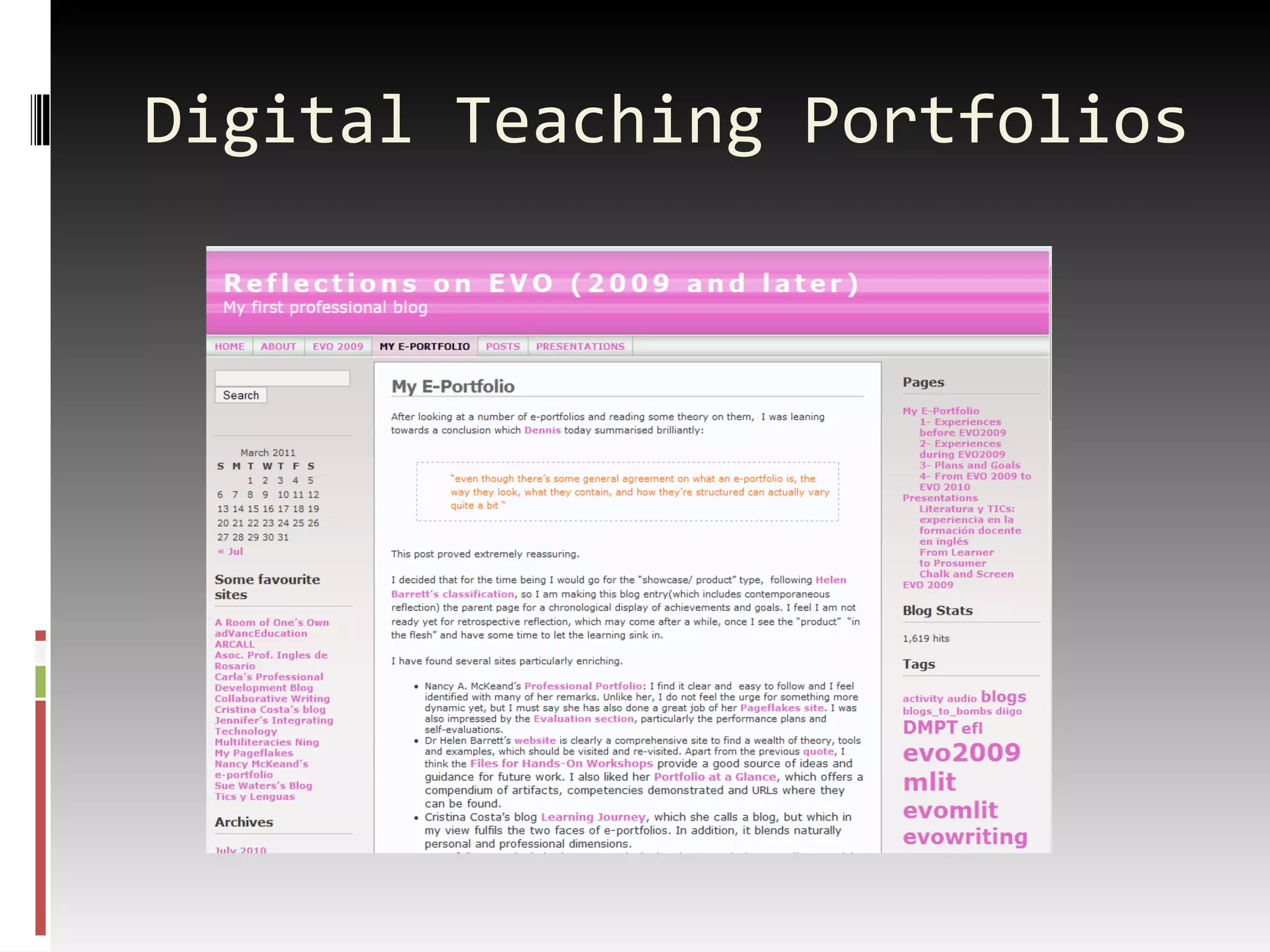 Digital Teaching Portfolios 