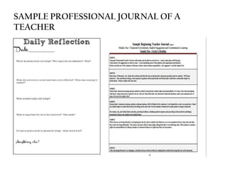 SAMPLE PROFESSIONAL JOURNAL OF A
TEACHER
 