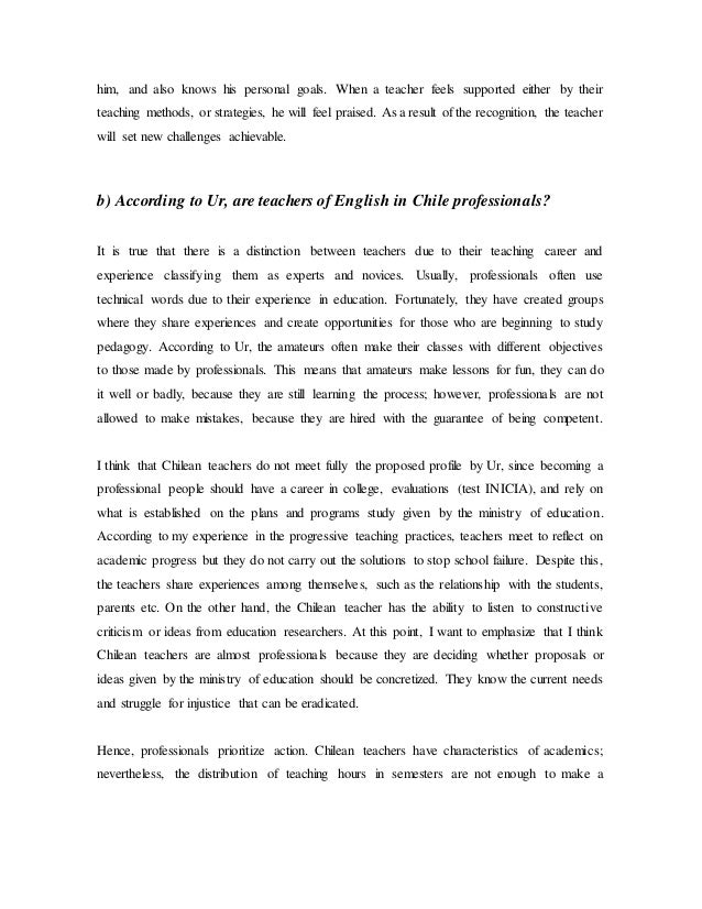 Professional development reflection
