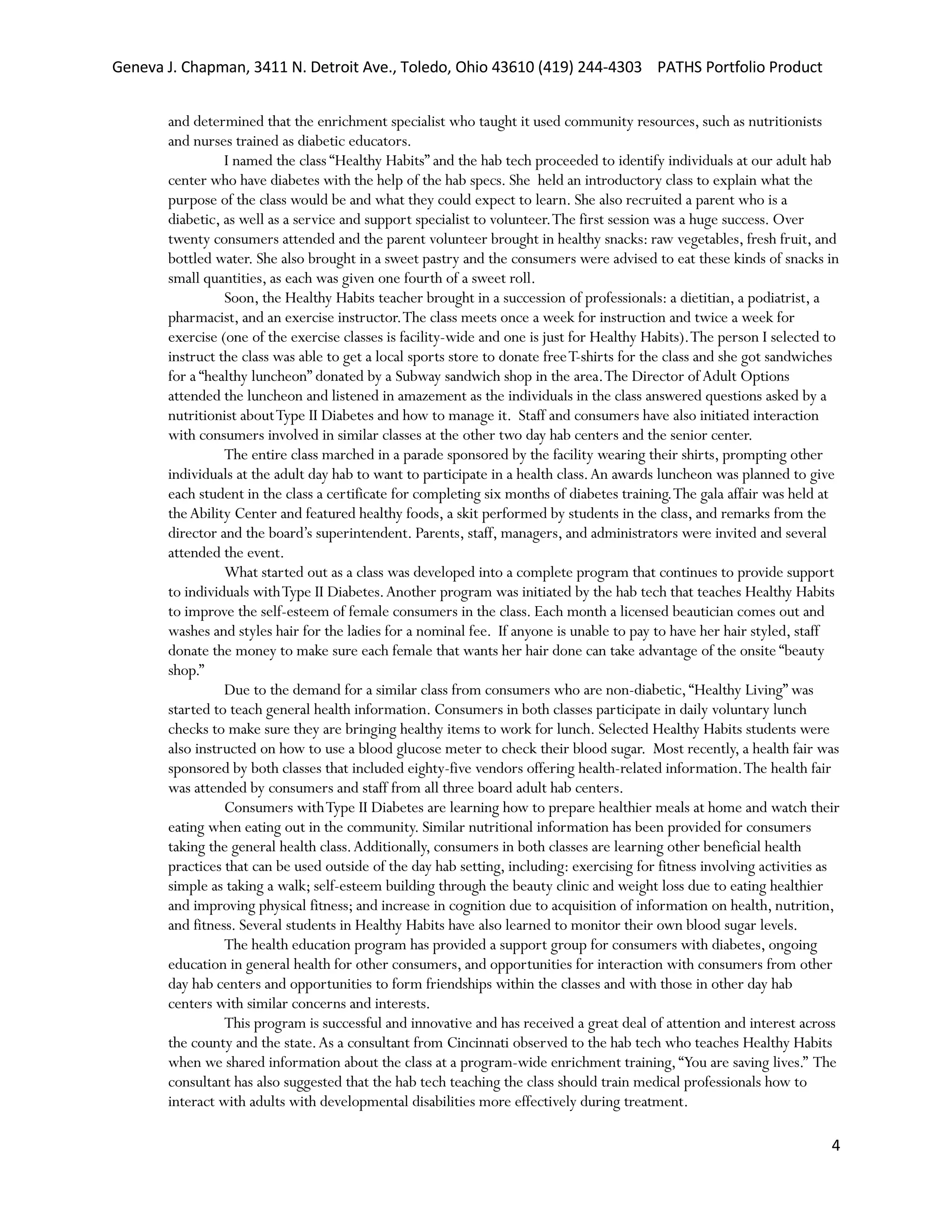 Professional Development Statement