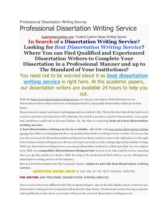 Professional dissertation writing service