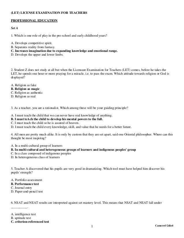 Teacher We Must Teach Emotional >> Professional Education Set A With Highlighted Answers Teacher We Must Teach Emotional >> Professional Education Set A With Highlighted Answers