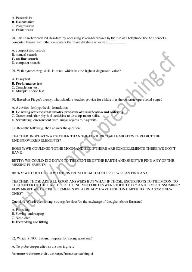 LET Sample Exam Professional education set b