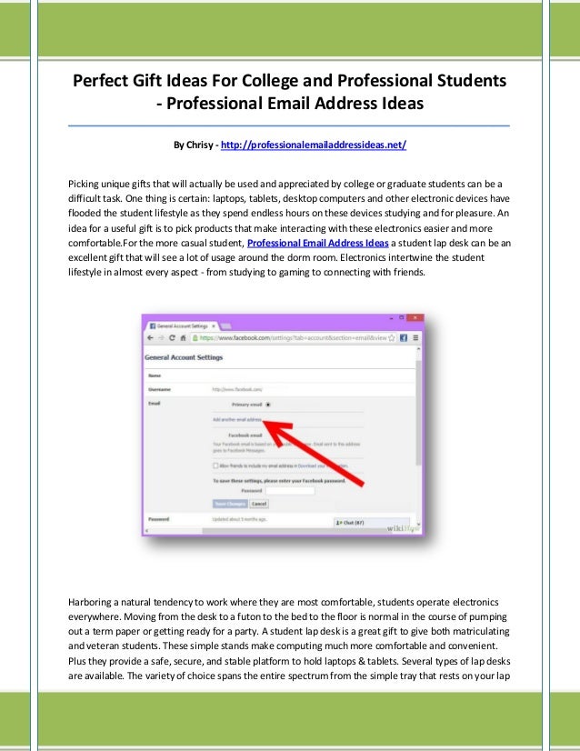 Professional email address ideas