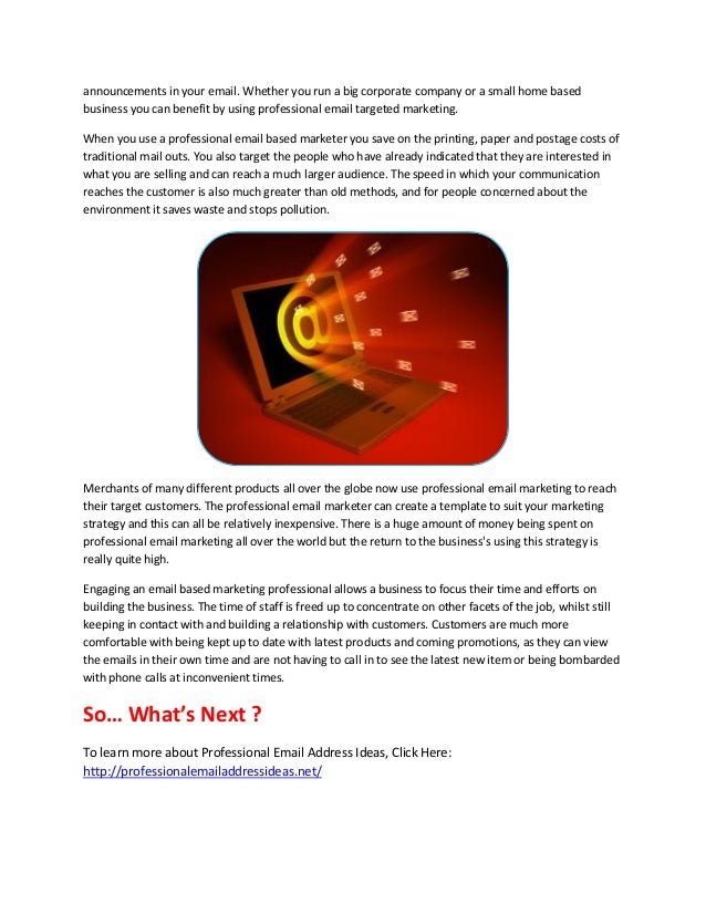 professional email address ideas