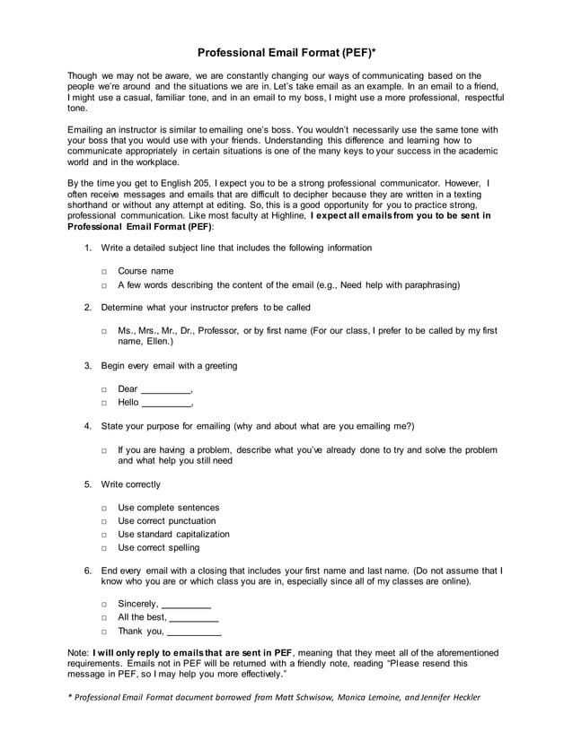 Professional Email Format | PDF | Free Download