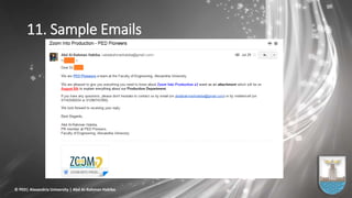 11. Sample Emails
© PED| Alexandria University | Abd Al-Rahman Habiba
 