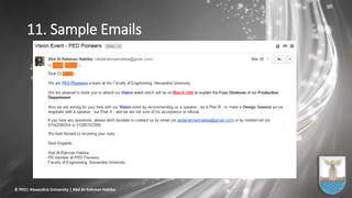 11. Sample Emails
© PED| Alexandria University | Abd Al-Rahman Habiba
 