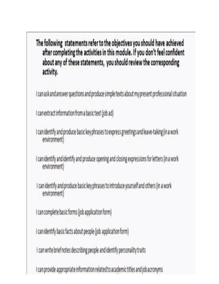 Professional English Module 1 Exercises Pdf