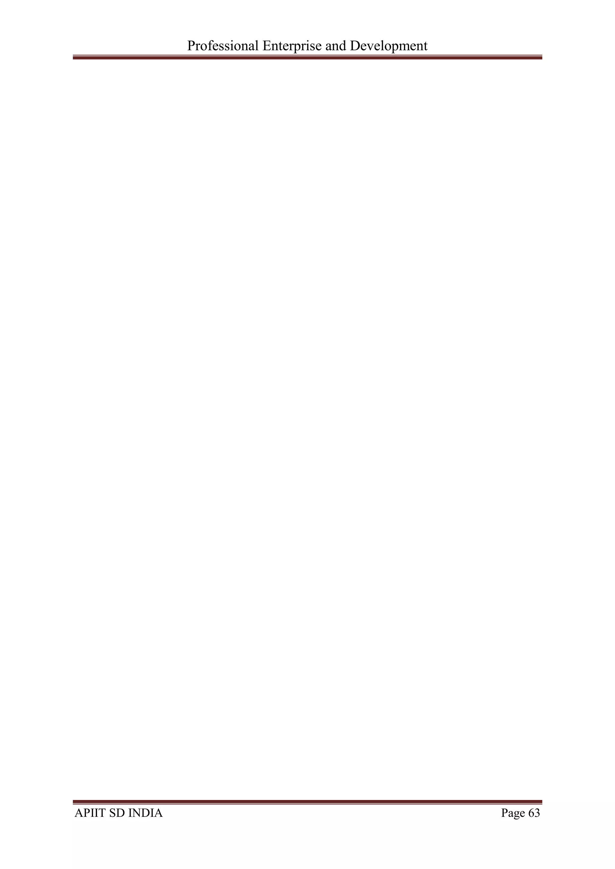 Professional Enterprise and Development
APIIT SD INDIA Page 63
 