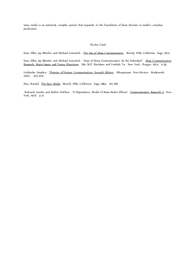 Media dependency theory essay