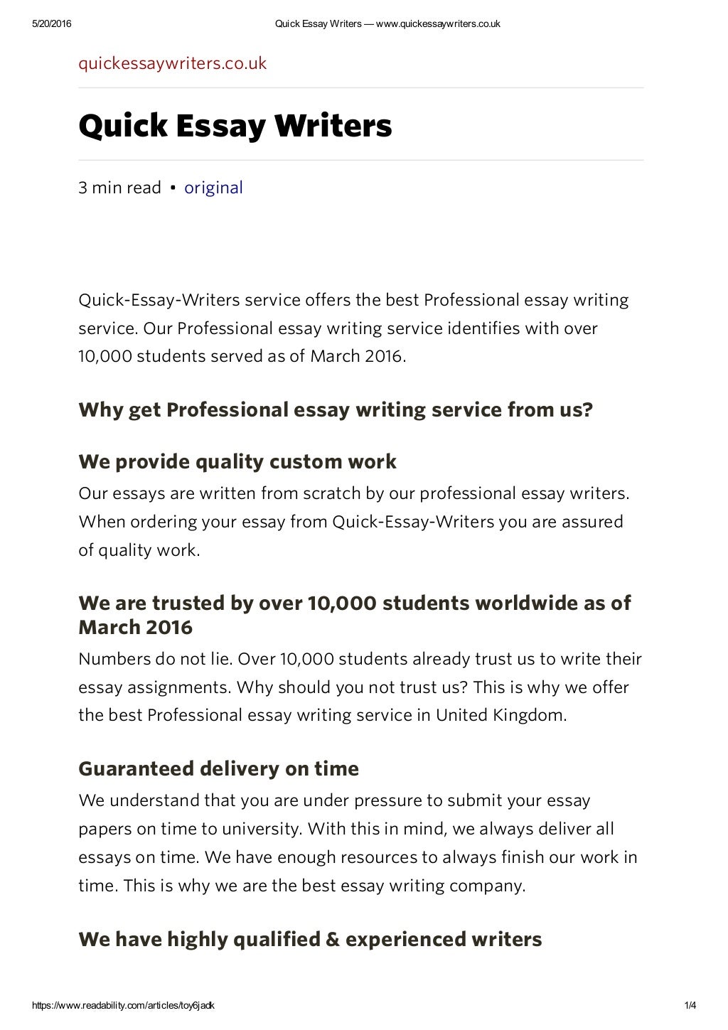 writer essay about