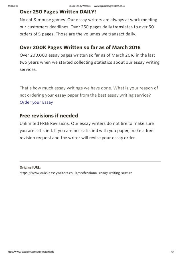 quick essay writers free