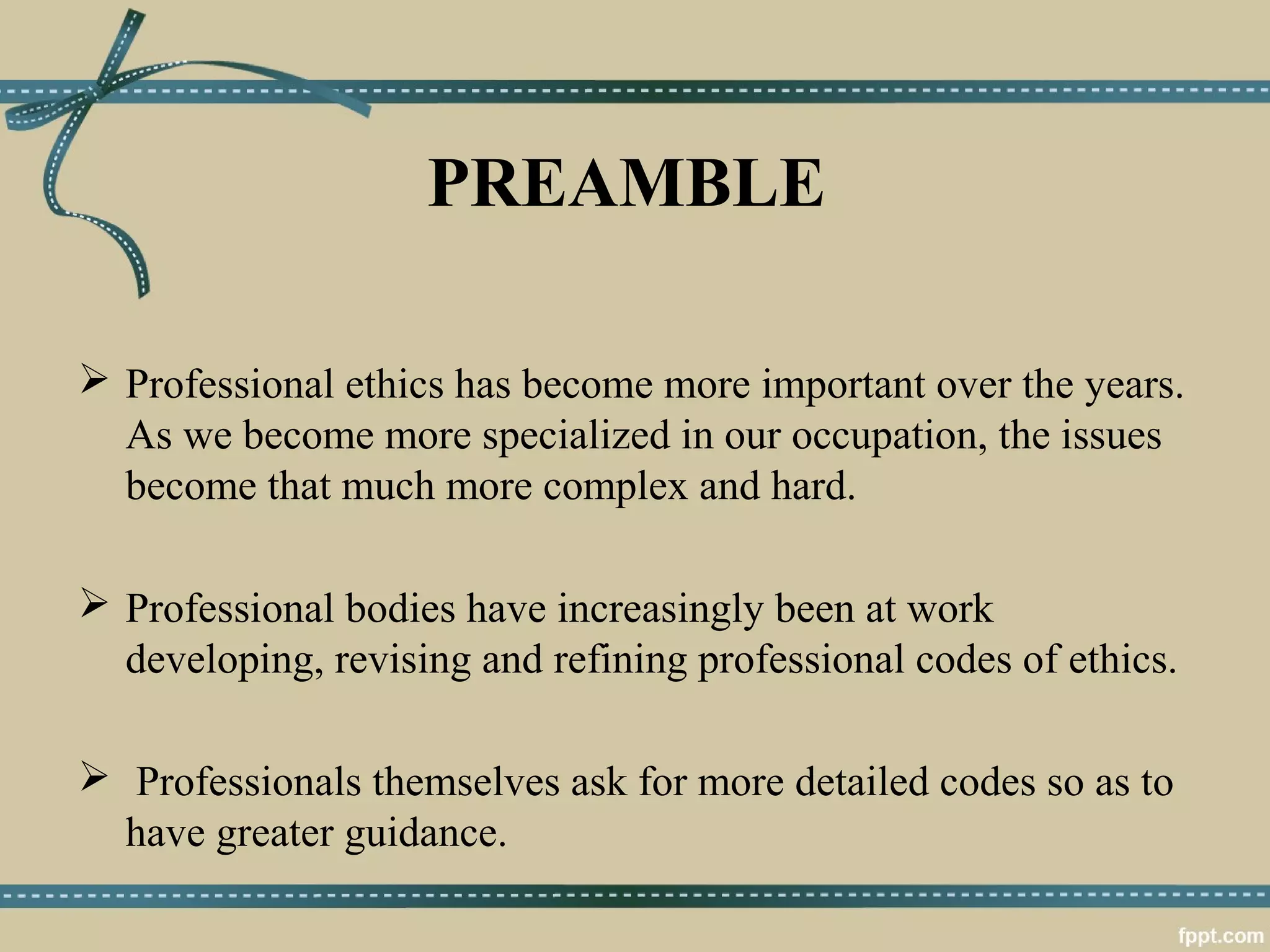 Professional ethics slides | PPT