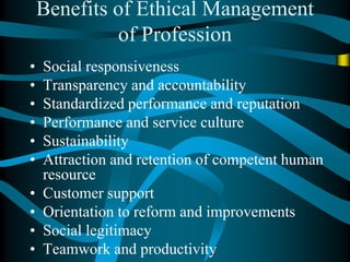 Ethics In Performance Management Professional_ethics_ppt.ppt