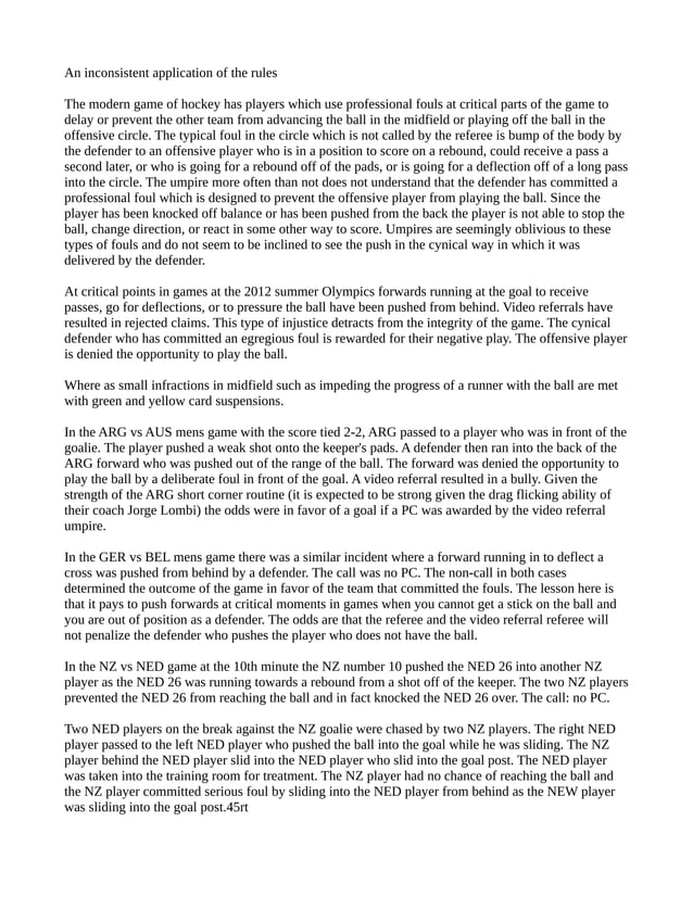 Professional fouls in field hockey PDF