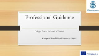 Professional Guidance
Colegio Pureza de María – Valencia
European Possibilities Erasmus+ Project
 