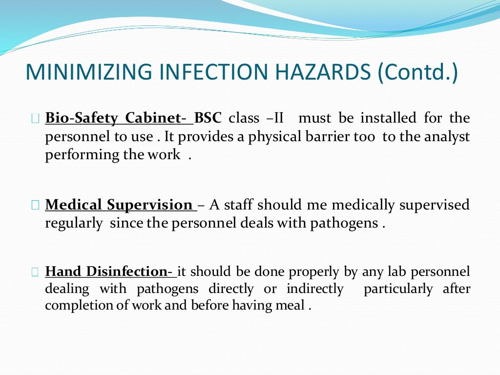 Professional health hazards in a microbiology laboratory and Precauti…