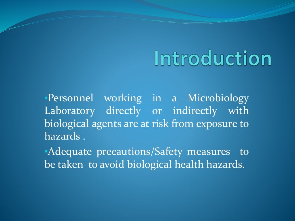 Professional health hazards in a microbiology laboratory and Precauti…