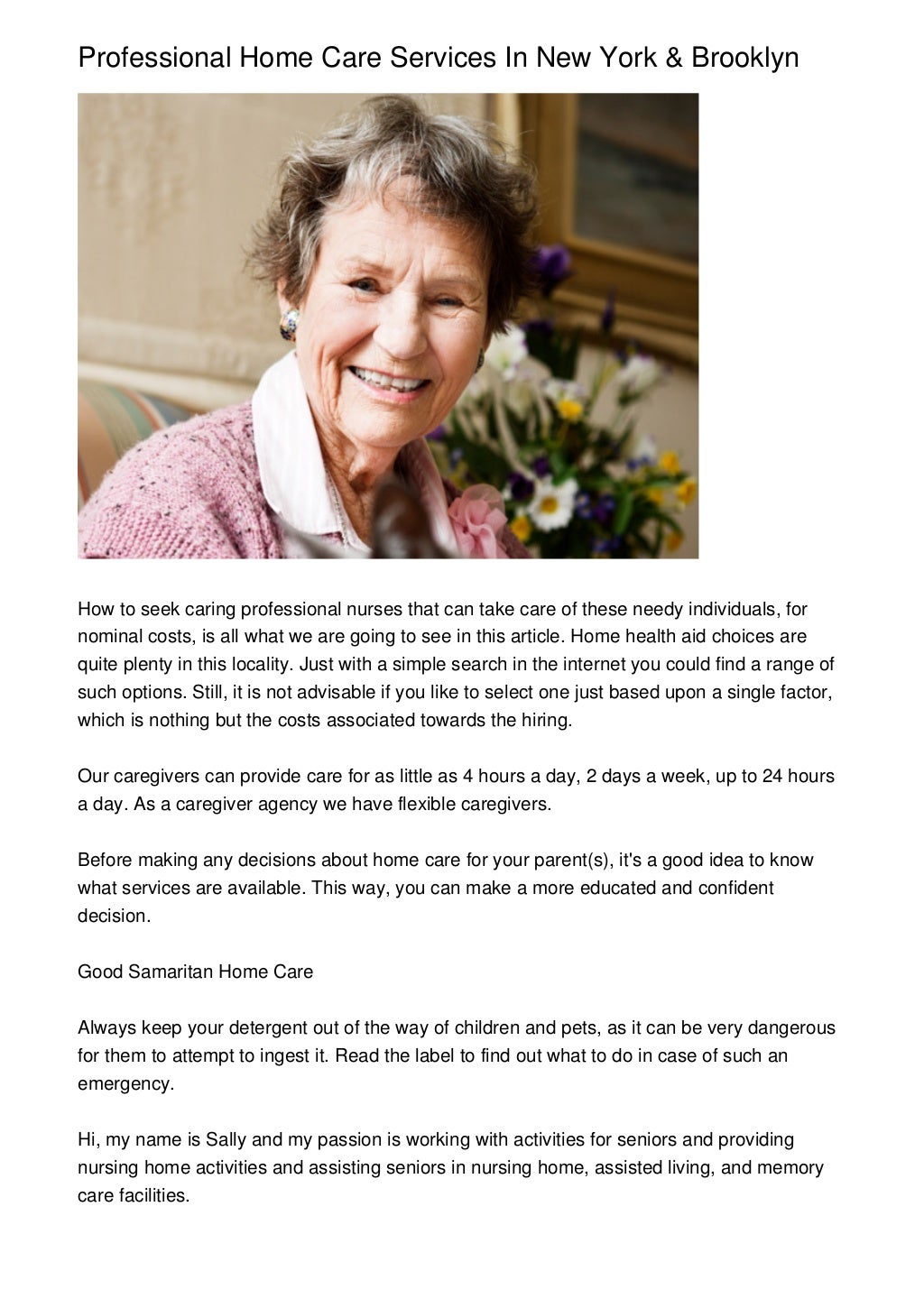 Professional Home Care Services In New York &amp; Brooklyn