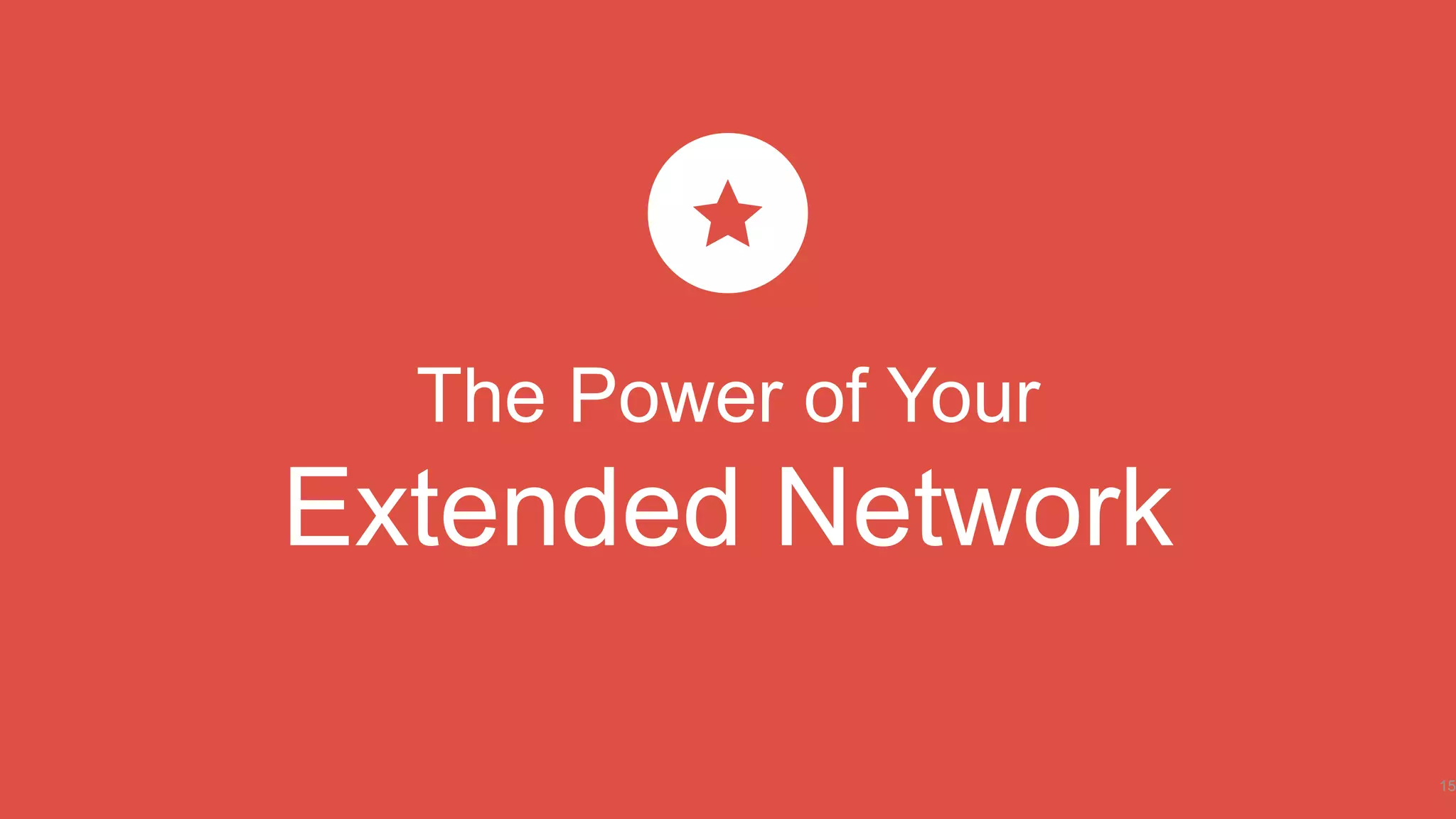 The Power of Your
Extended Network
15
 
