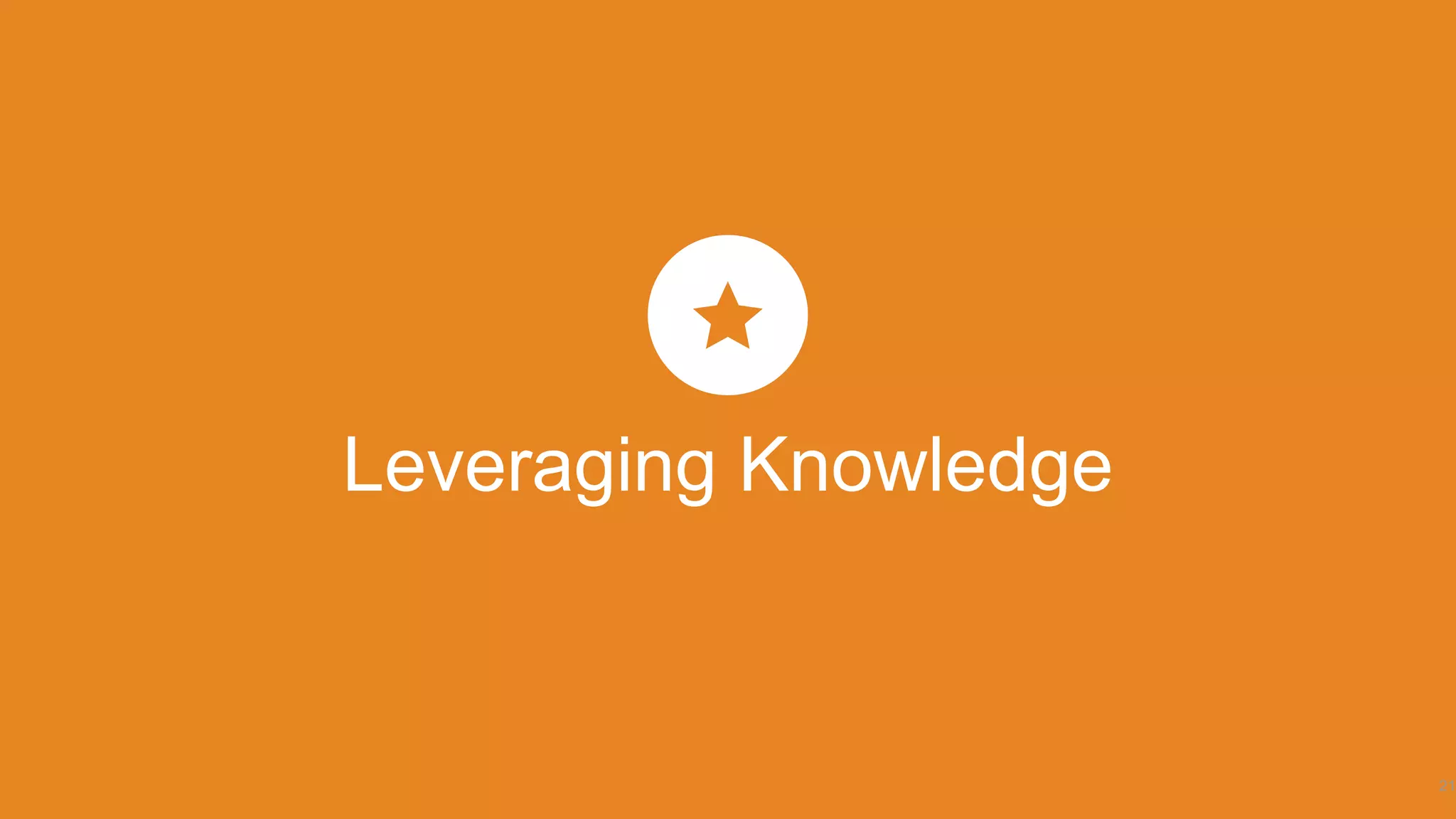 Leveraging Knowledge
21
 