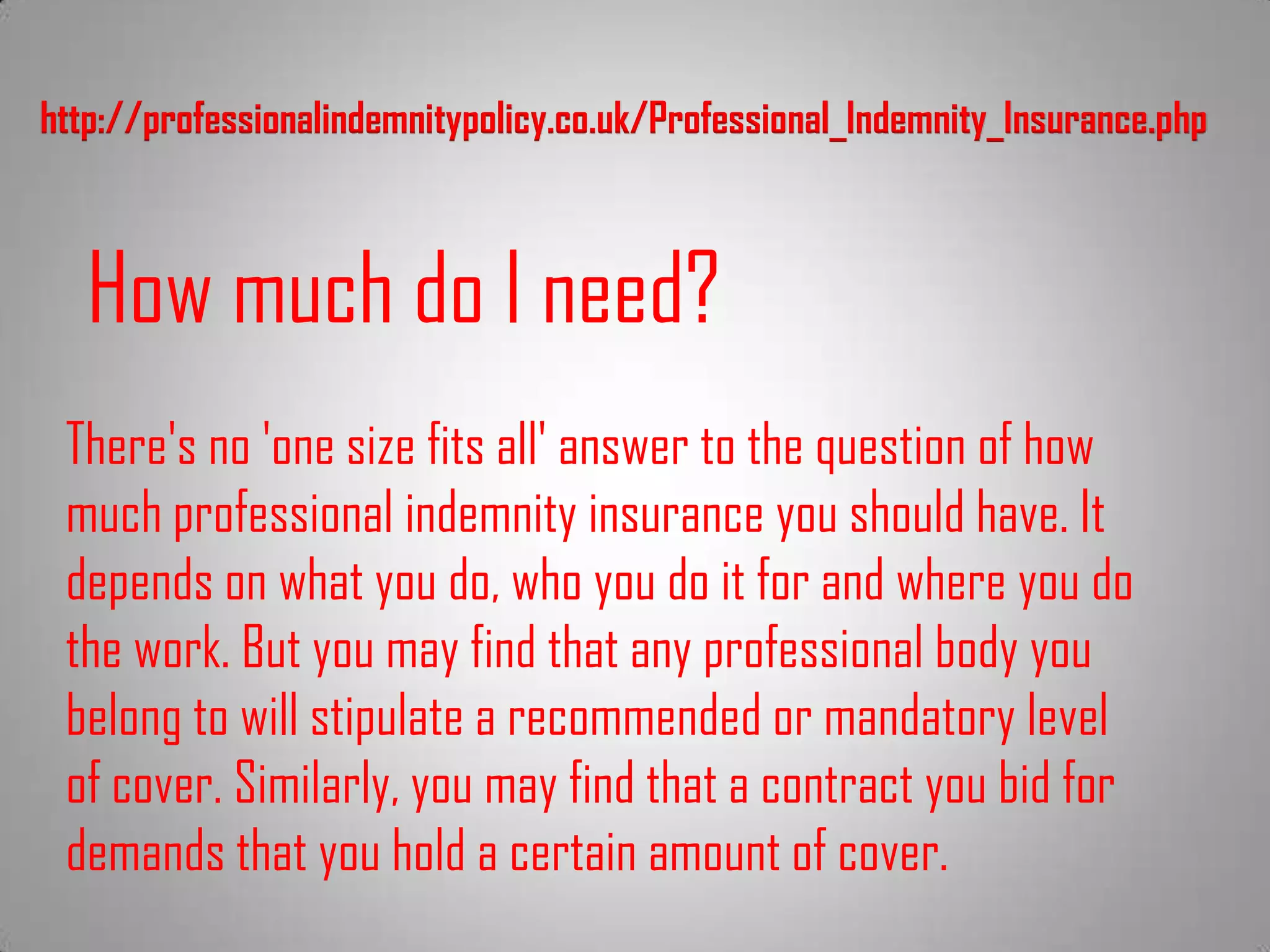 Professional indemnity insurance PPT