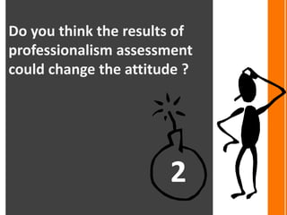 Do you think the results of
professionalism assessment
could change the attitude ?




                       2
 