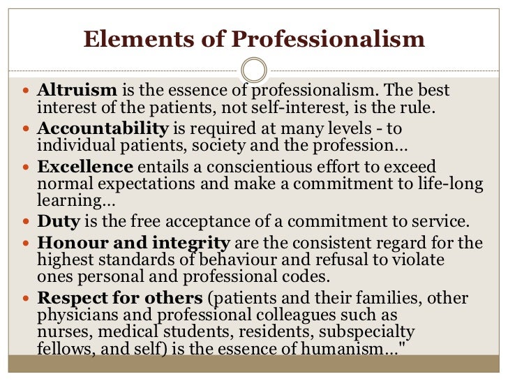 professionalism in medicine