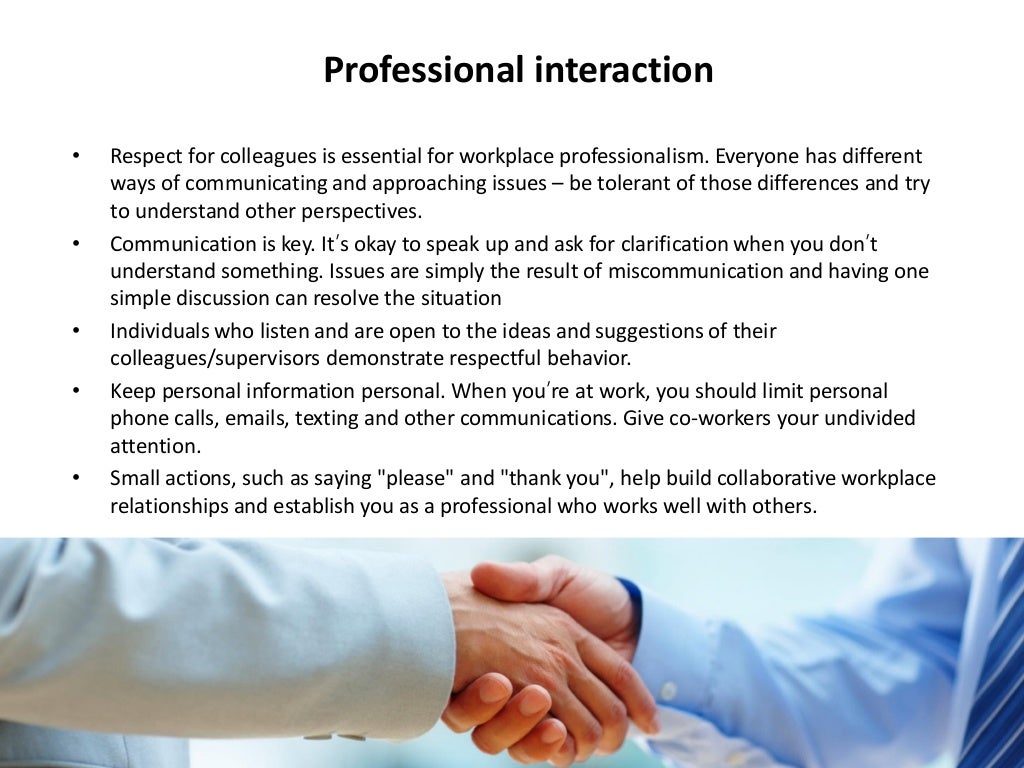powerpoint presentation on professionalism in the workplace