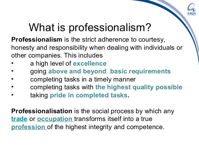 Professionalisation using the National Qualifications 