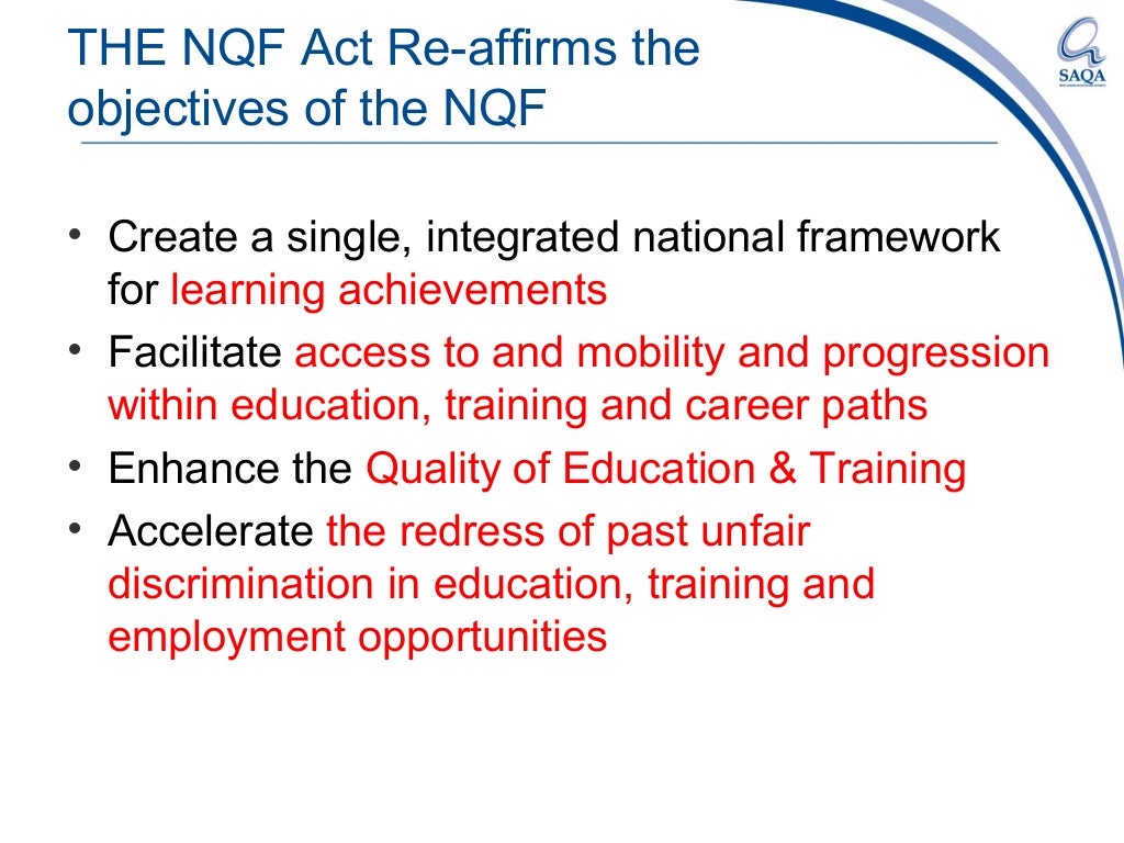 Professionalisation using the national qualifications framework nqf 