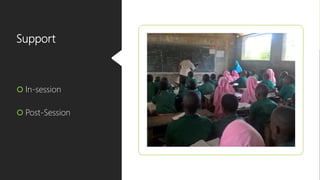 Support
 In-session
 Post-Session
 