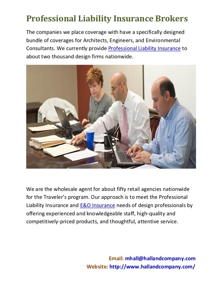 Professional liability insurance brokers