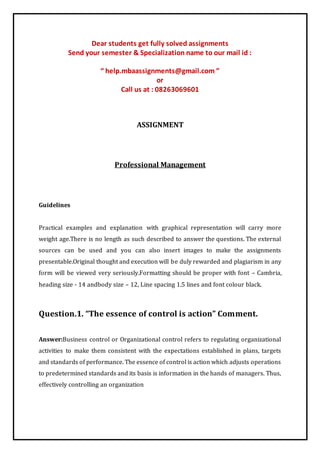 Presentable Assignment Professional management | DOCX