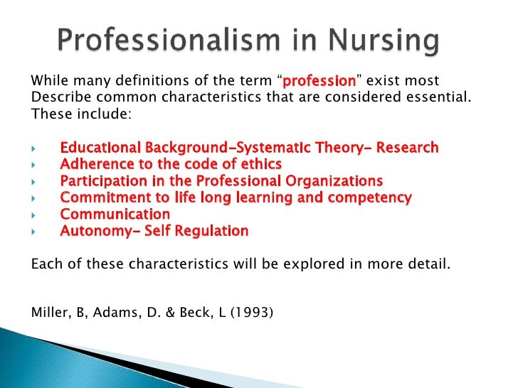 professional nursing professionalism in nursing