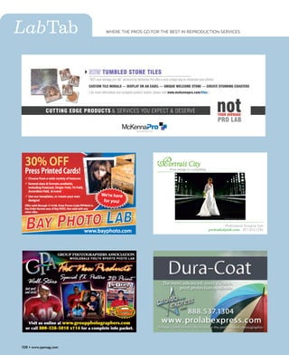 LabTab                WHERE THE PROS GO FOR THE BEST IN REPRODUCTION SERVICES




108 • www.ppmag.com
 
