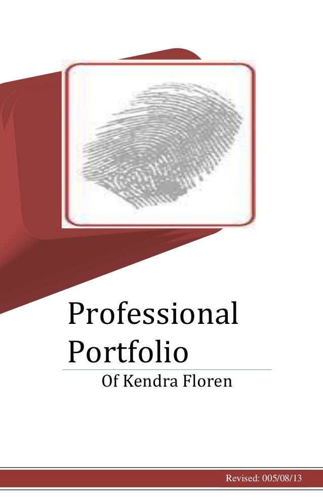 Professional portfolio cover page