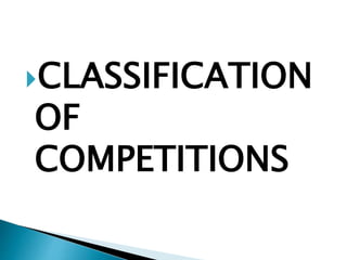 CLASSIFICATION
OF
COMPETITIONS
 